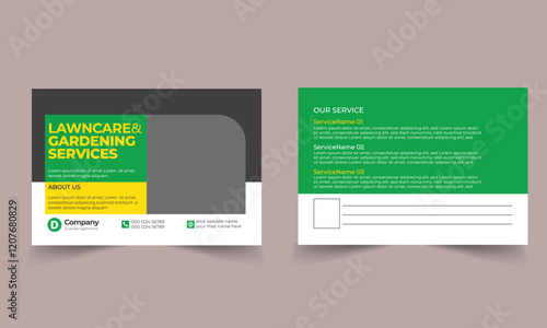 landscaping lawn care postcard, best lawn care Service postcard template,cleaning lawn mowing garden and landscaping mow grass cutting postcard or eddm, every door direct mail design template