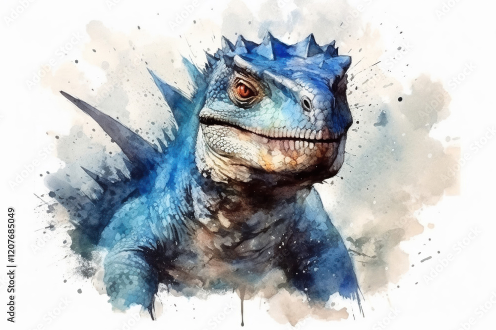 dinosaur on white background., watercolor style, Generative AI dinosaur on white background., watercolor style, Generative AI