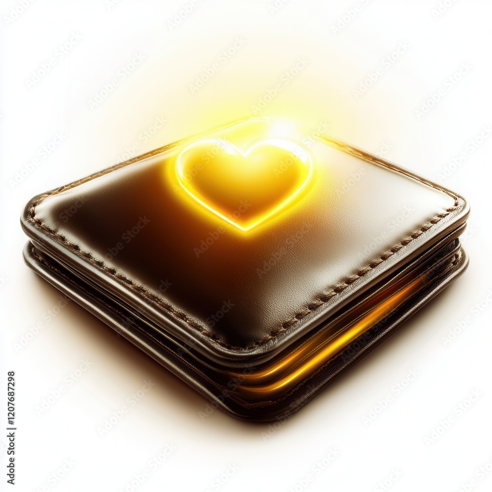 Heartfelt wallet design creative showcase digital art minimalist style close-up perspective emotions in finance Heartfelt wallet design creative showcase digital art minimalist style close-up perspective emotions in finance