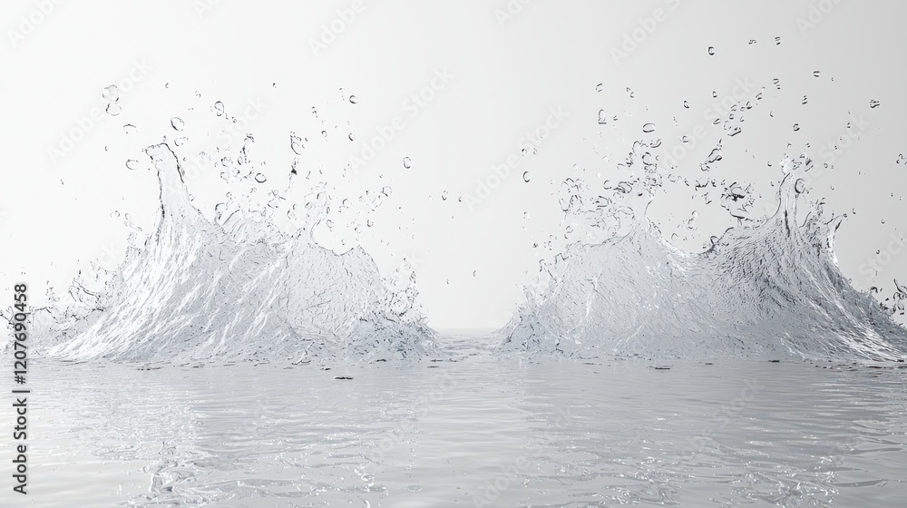 Dynamic Water Splash Action Ocean Surface High-Definition Image Serene Environment Close-Up View Fluid Motion Concept Dynamic Water Splash Action Ocean Surface High-Definition Image Serene Environment Close-Up View Fluid Motion Concept