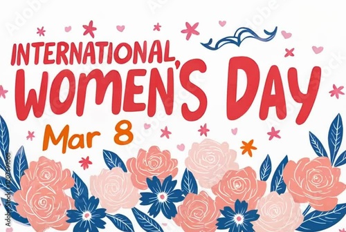 International Women's Day March 8 Animation video, Empowering women, Animated female characters celebrating women's achievements.
 photo