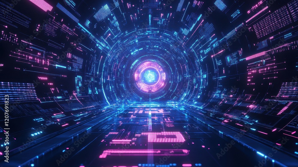 Digital in flat design front view modern technology theme animation vivid Digital in flat design front view modern technology theme animation vivid