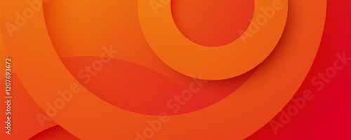Orange circular shape abstract background dynamic lines design vector