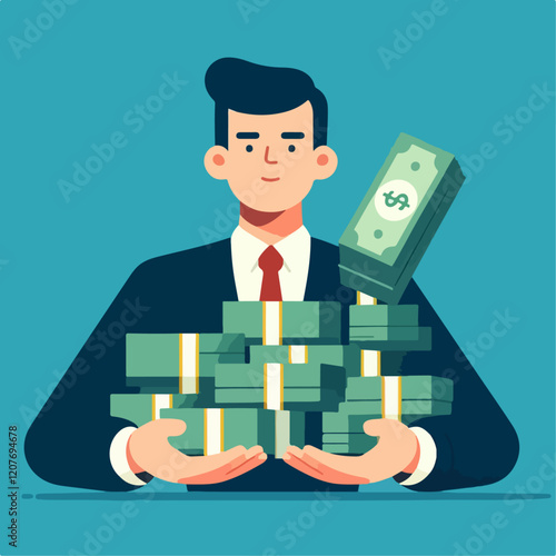 illustration of billionaire person