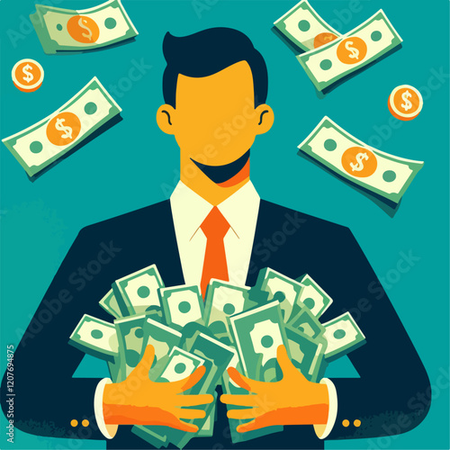 illustration of billionaire person