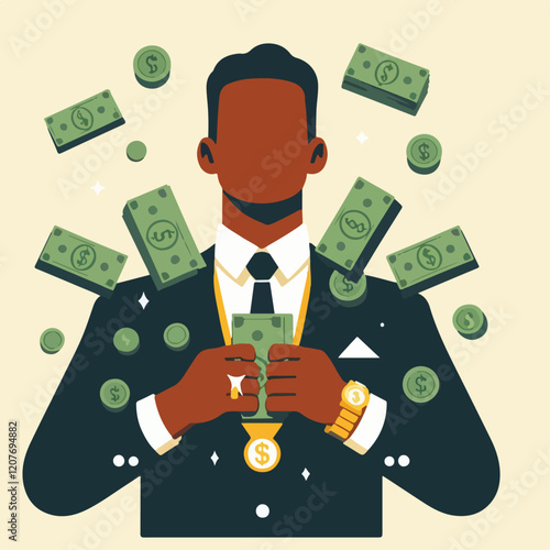 illustration of billionaire person