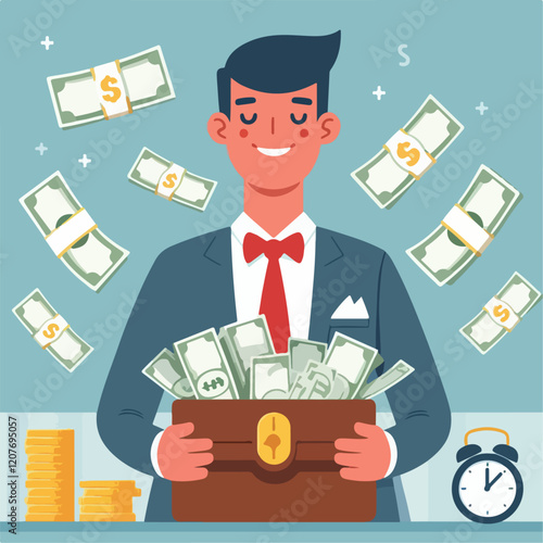 illustration of billionaire person