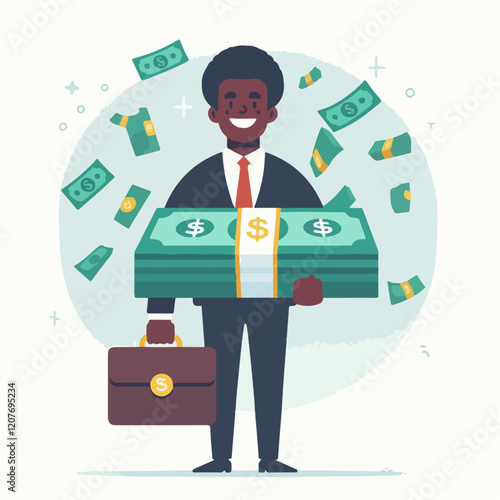 illustration of billionaire person