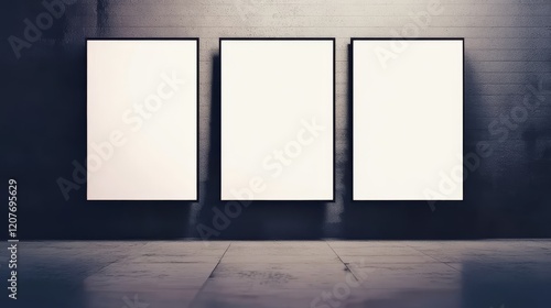Each poster template offers a unique layout for showcasing generative AI artwork.