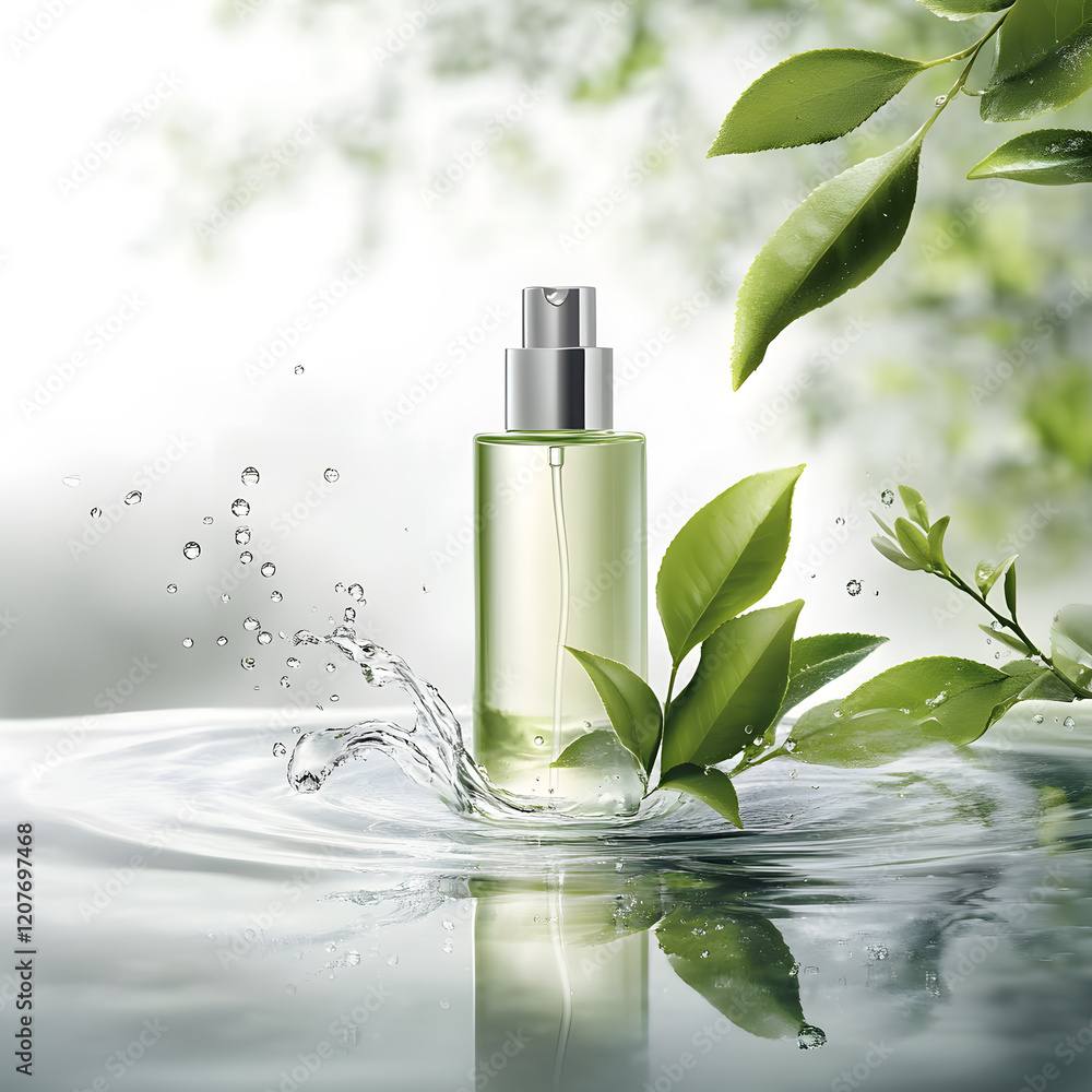 Refreshing essence promotion natural environment product greenery close-up beauty concept Refreshing essence promotion natural environment product greenery close-up beauty concept