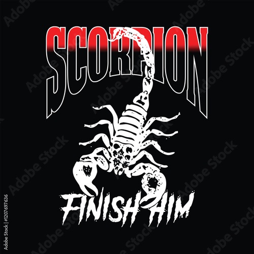 Aggressive Scorpion Graphic Design for a T-Shirt photo