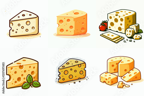 collection of cheese illustration