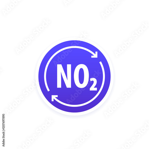 NO2, nitrogen dioxide vector icon with arrows