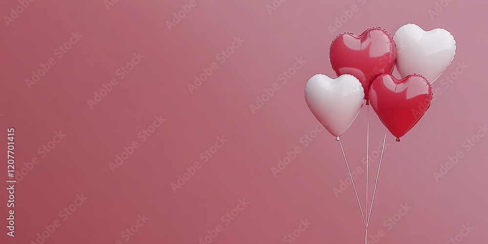 Red and White Heart Balloons Red and White Heart Balloons