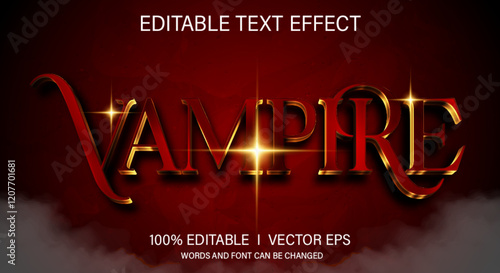 vampire 3d vector text effect with modern style design