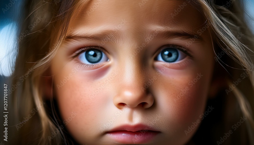 悲しい顔の表情をする女の子のポートレート。AIで生成 悲しい顔の表情をする女の子のポートレート。AIで生成