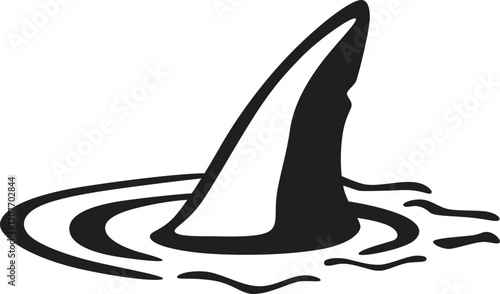 Shark Fin Breaking Water's Surface - A Bold Graphic