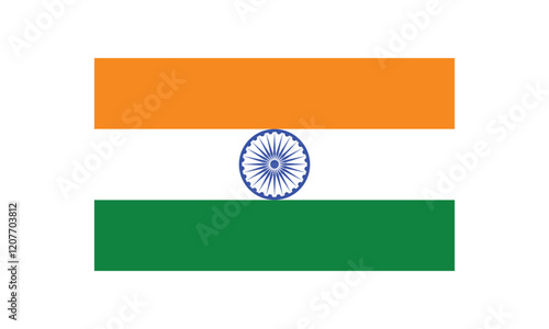 Indian flag isolated on transparent background.