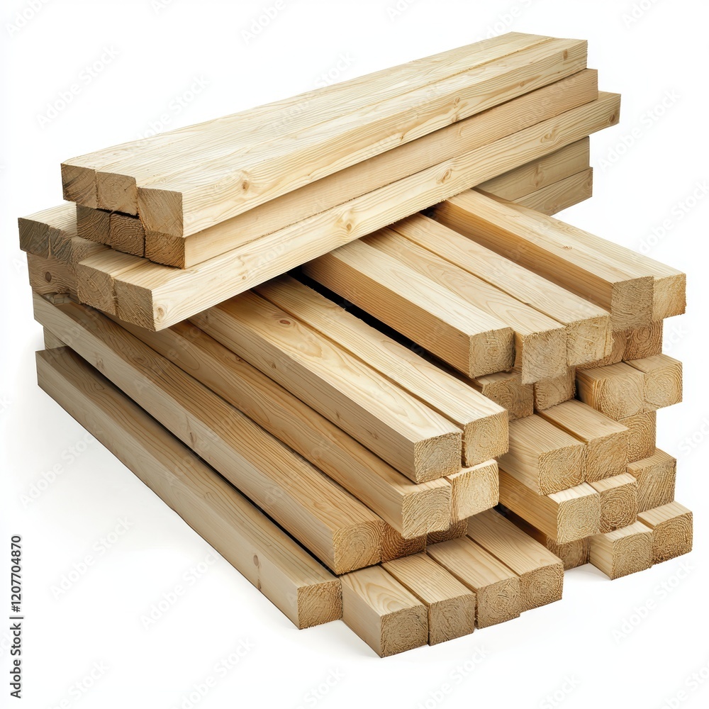 Stack of Freshly Cut Timber Planks for Carpentry and Construction Stack of Freshly Cut Timber Planks for Carpentry and Construction