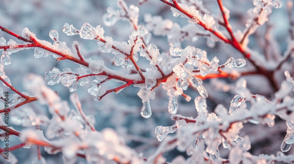 Stunning Ice Crystals on Winter Branches Stunning Ice Crystals on Winter Branches