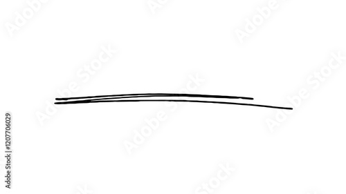 Hand-drawn underline highlighter animation, sketching elements on a transparent background, alpha channel.