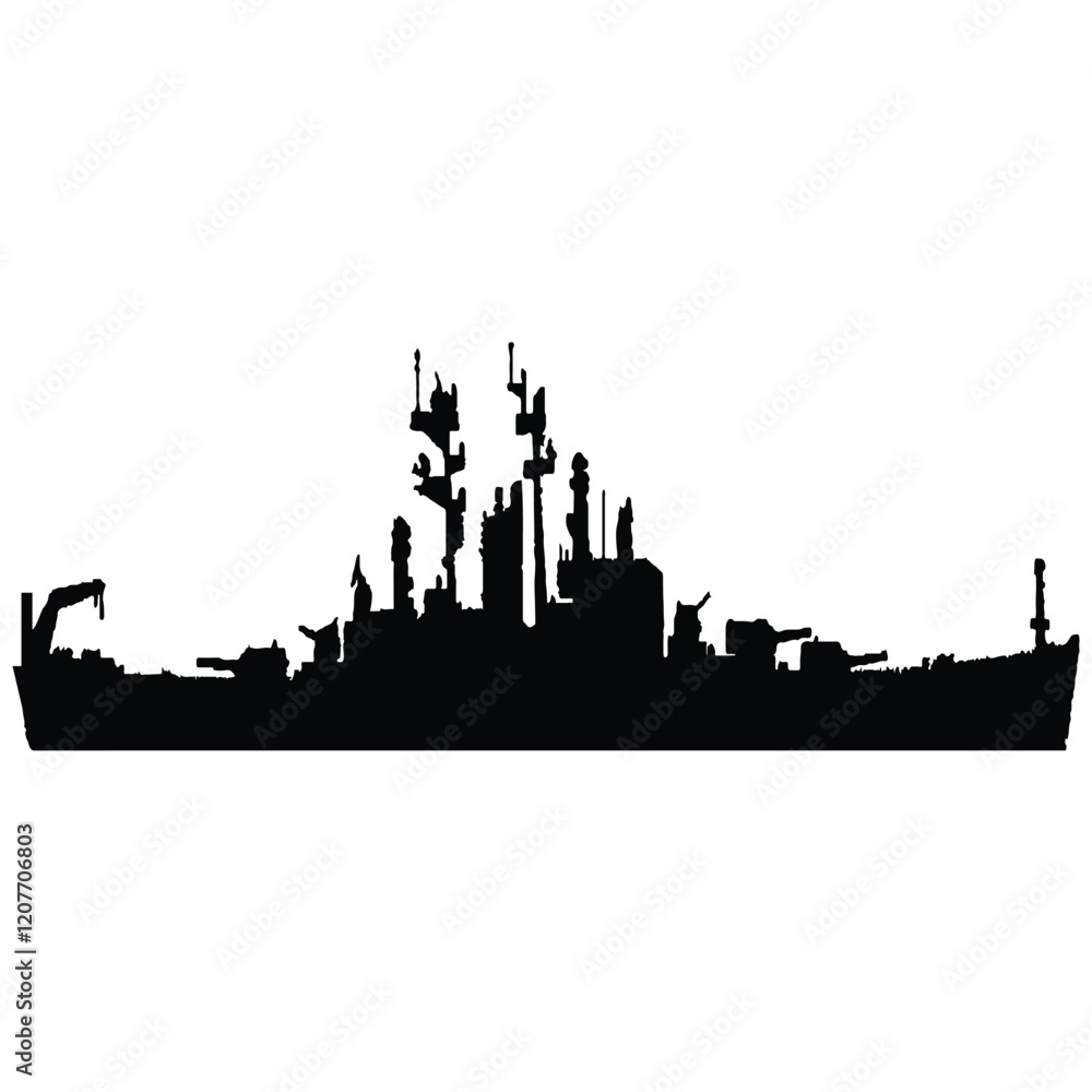 Simple Silhouette of a Warship Simple Silhouette of a Warship