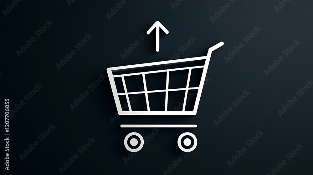 Minimalist Icon of an Empty Shopping Cart Symbolizing Online Shopping Experience and E-commerce Transactions with No Items Inside Minimalist Icon of an Empty Shopping Cart Symbolizing Online Shopping Experience and E-commerce Transactions with No Items Inside