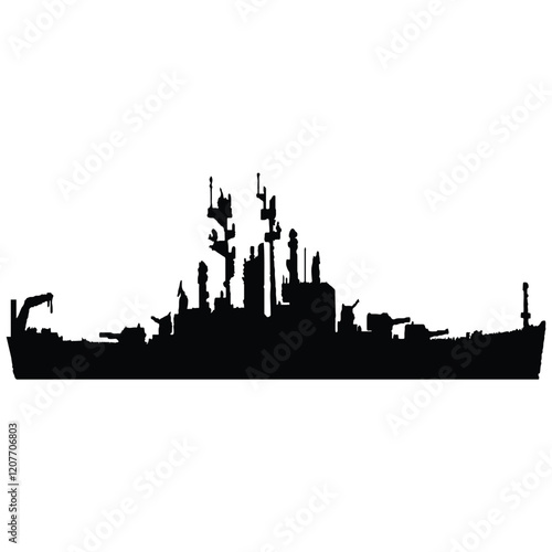 Simple Silhouette of a Warship
