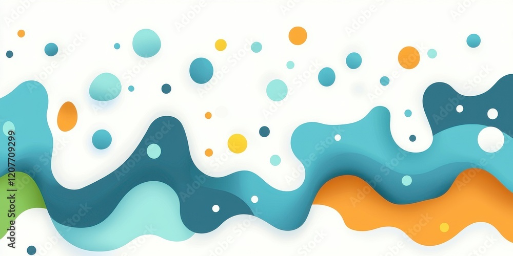 A vibrant abstract design featuring flowing waves and colorful circles on a light background, creating a cheerful and dynamic visual effect. A vibrant abstract design featuring flowing waves and colorful circles on a light background, creating a cheerful and dynamic visual effect.