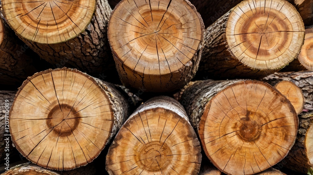 Logs of wood stacked and ready for selling or other usage
Logs of wood stacked and ready for selling or other usage