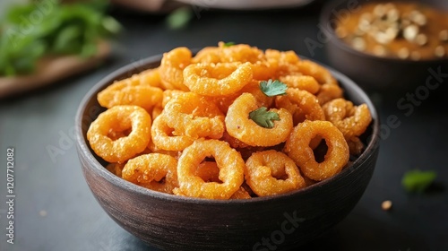 Crispy Indian gajak dessert showcased in a bowl perfect for winter festivities and traditional celebrations photo