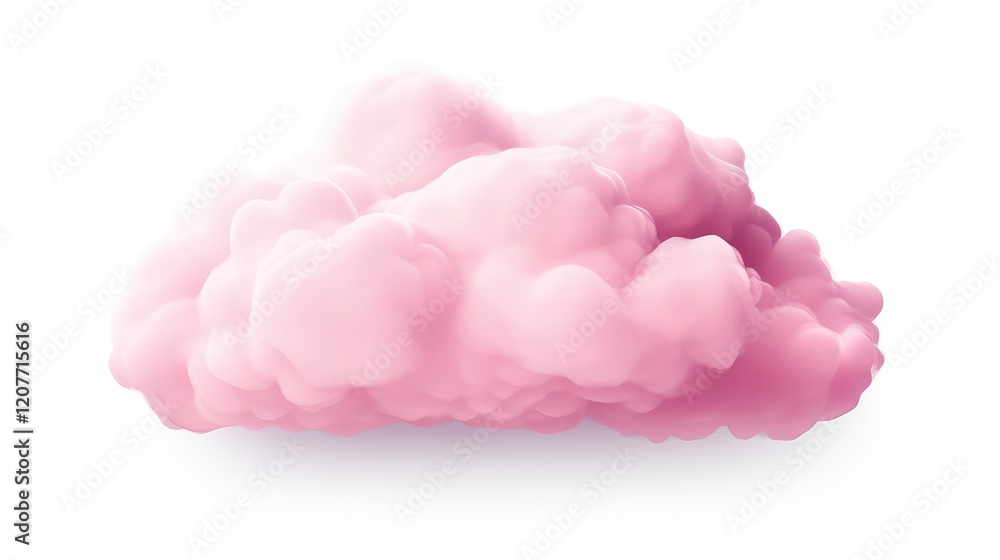 Realistic pink cloud on a white background Realistic pink cloud on a white background
