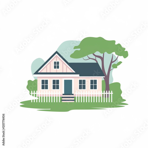house with green grass