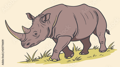 rhino in the grass