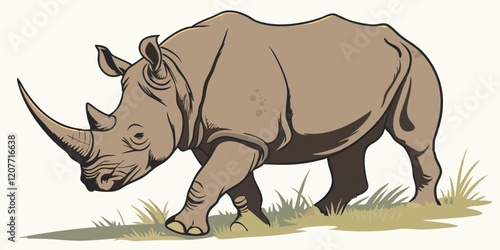 rhino in the grass