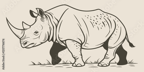 rhino in the grass