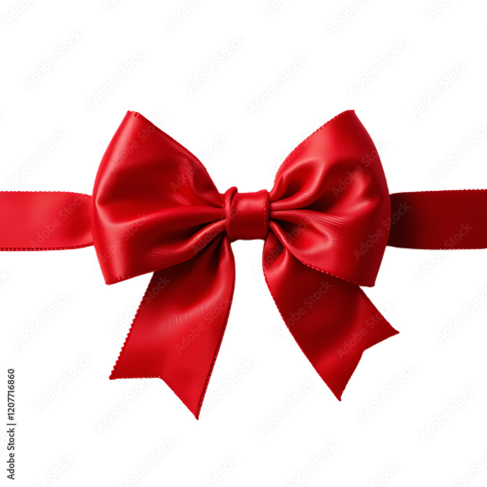 Fototapeta premium Red bow on a transparent or white background.