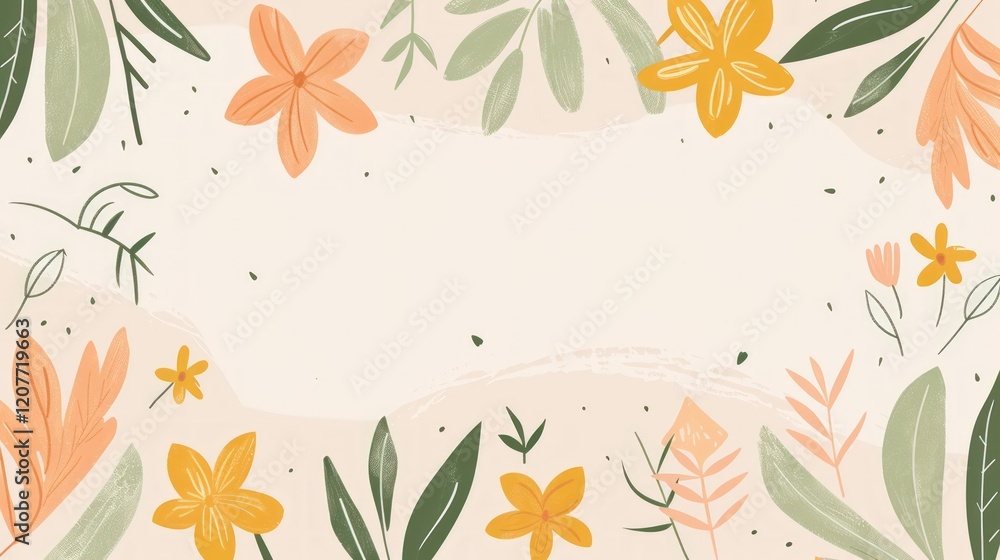 Floral Frame: A Delightful Springtime Illustration Floral Frame: A Delightful Springtime Illustration