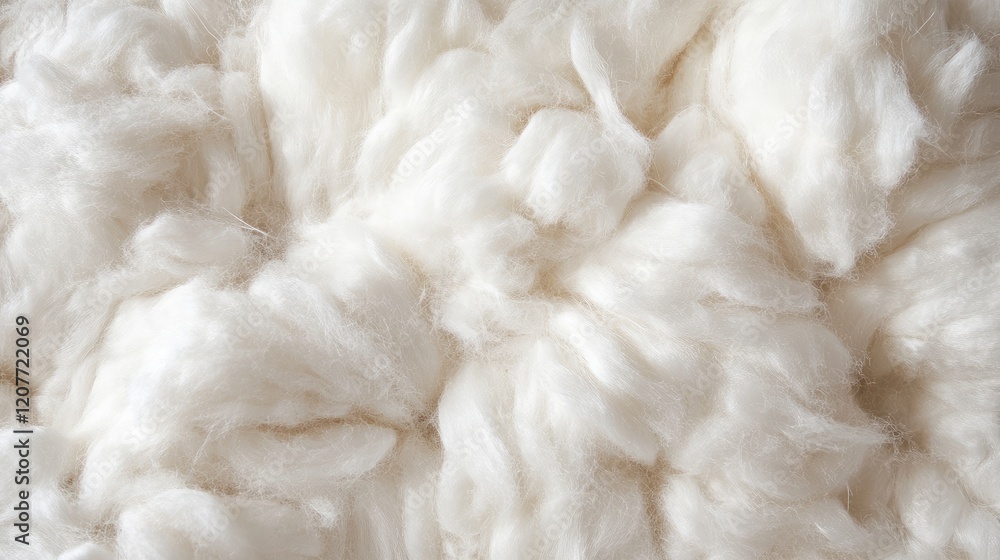 Textured white cotton wool insulation material used in residential wall construction, emphasizing warmth and energy efficiency in home interiors. Textured white cotton wool insulation material used in residential wall construction, emphasizing warmth and energy efficiency in home interiors.