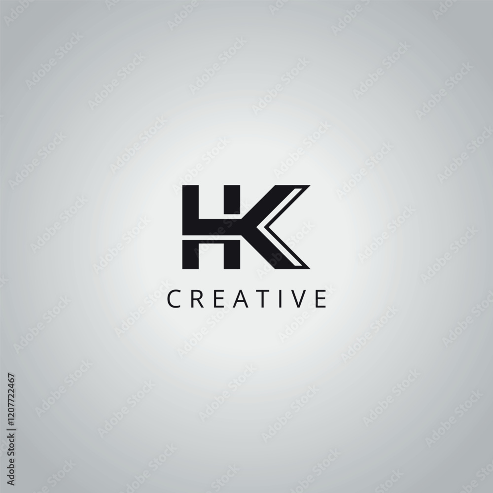 Obraz premium HK KH Modern Creative Minimal Business Letter Logo Design Vector Icon Symbol.
