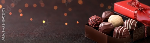 Luxurious chocolate assortment in a festive red box, perfect for gifting.