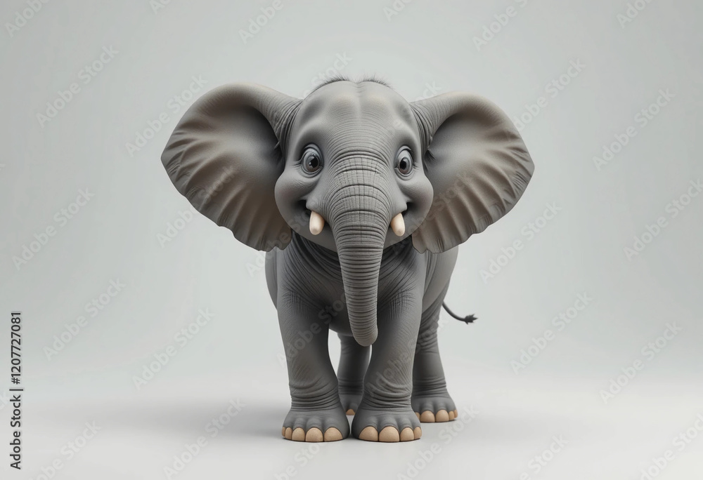 Adorable 3D Rendered Baby Elephant: A Charming Digital Creation Adorable 3D Rendered Baby Elephant: A Charming Digital Creation