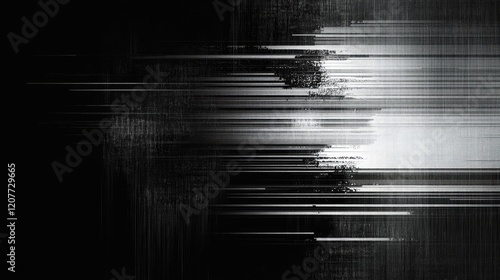 Abstract Monochrome Background with Textured Stripes and Glitch Effect for Modern Design Projects and Digital Media Use photo