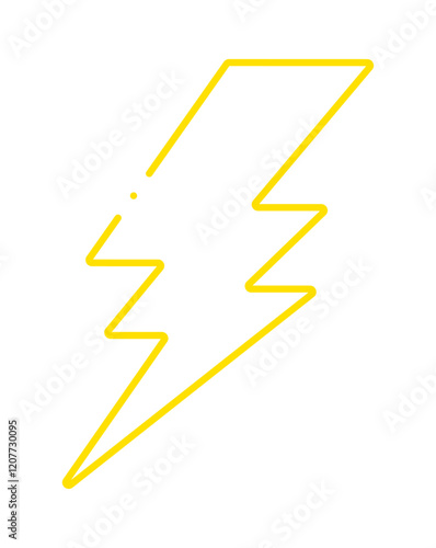 スタイリッシュな黄色い稲妻マーク - 雷や電気･電力やショックのなどのイメージの線アイコン素材