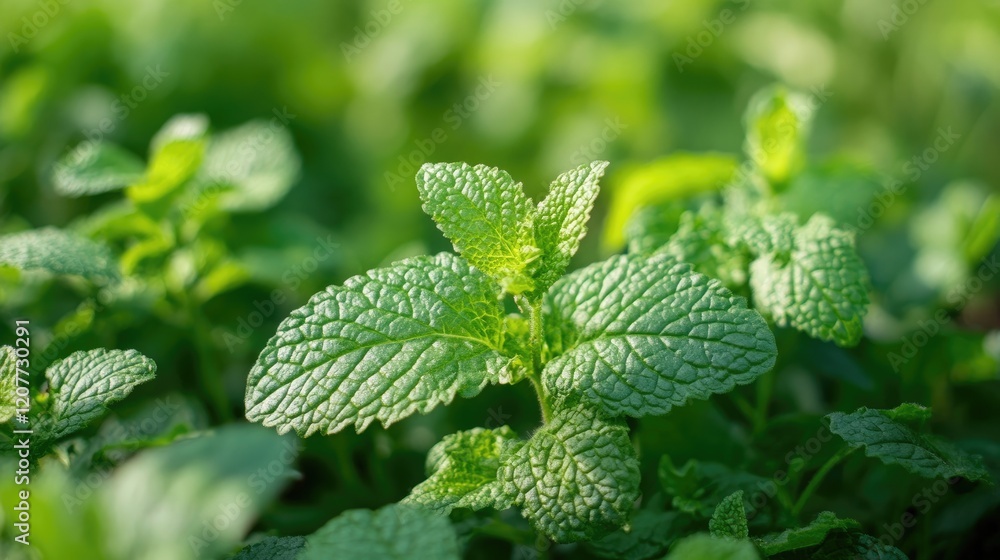Lemon balm plant thriving in a lush green garden showcasing vibrant leaves and healthy growth in natural sunlight. Lemon balm plant thriving in a lush green garden showcasing vibrant leaves and healthy growth in natural sunlight.