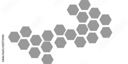 Abstract technology grey geometric hexagon on transparent concept design honeycomb shape vector. 