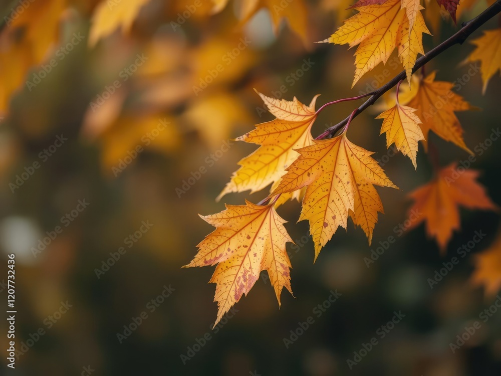 Autumn leaves against a blurry background, outdoors, vibrant Autumn leaves against a blurry background, outdoors, vibrant