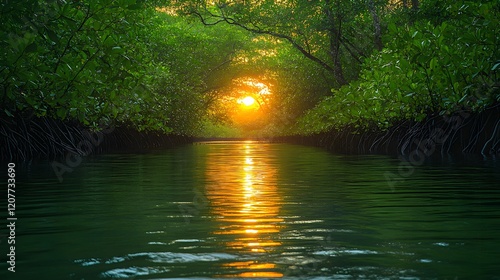 Stunning Mangrove Swamp Reforestation Project at Avellana Beach in Costa Rica Emphasizing Biodiversity and Ecological Health photo