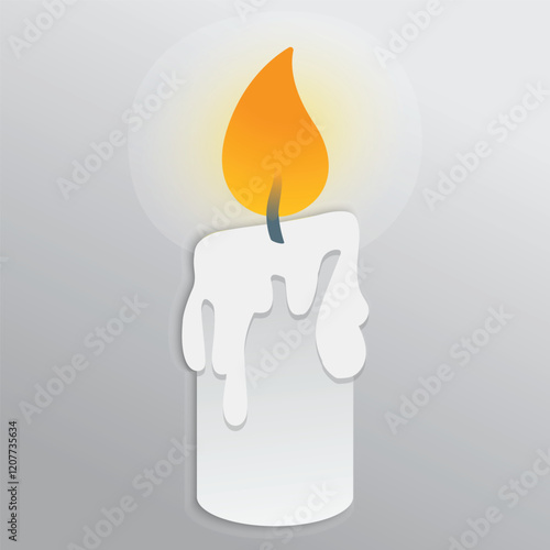 Burning Candle vector isolated, candlestick