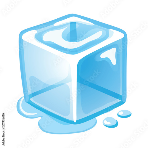 Piece of ice cube melting